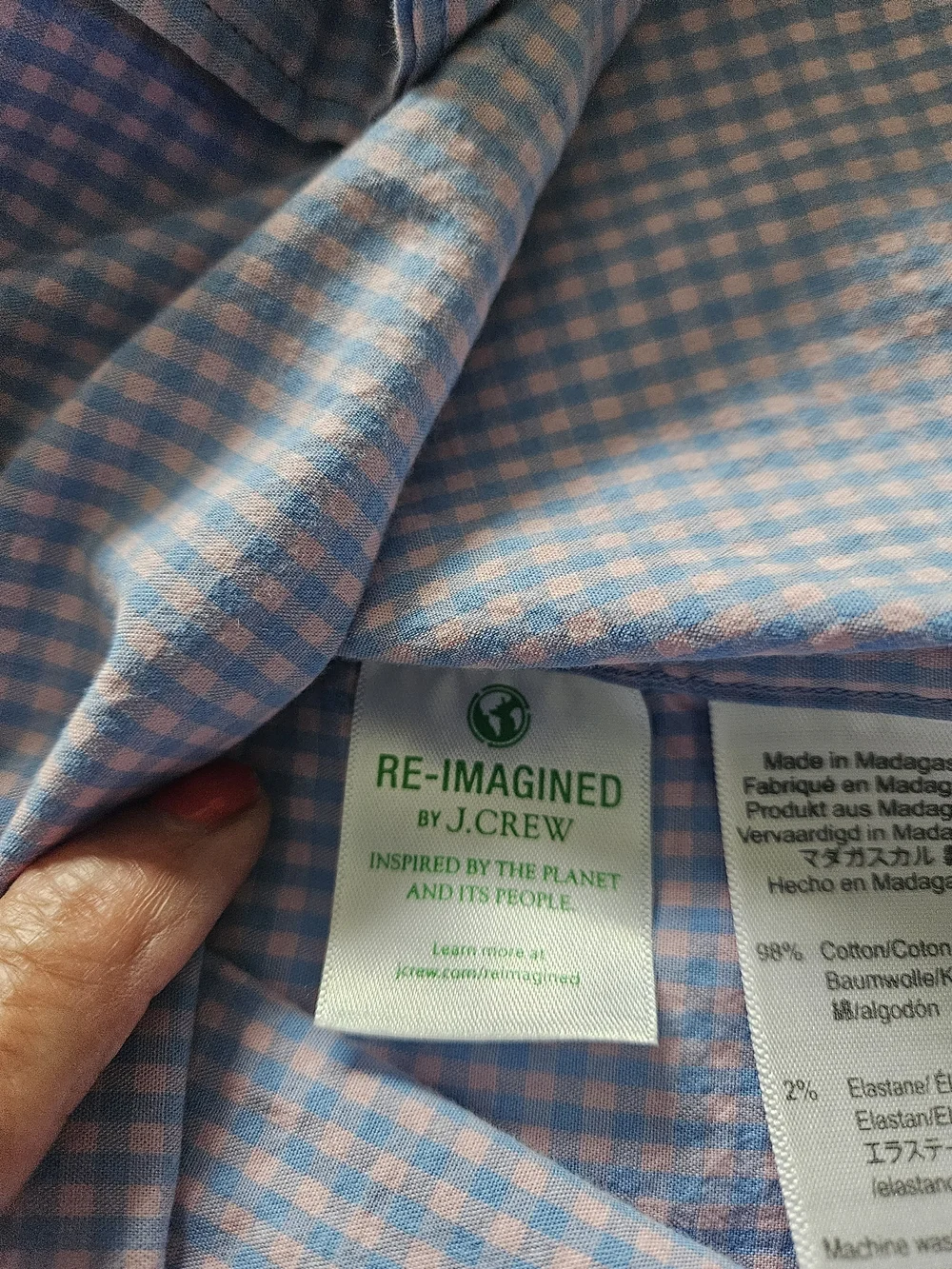 J. Crew Blue Micro-Check Button-Down Shirt